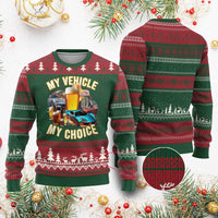 My Vehicle My Choice Ugly Christmas Sweater Funny Drunk Driving - Wonder Print Shop