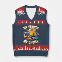 My Vehicle My Choice V-Neck Knit Sweater Vest Funny Drunk Driving - Wonder Print Shop