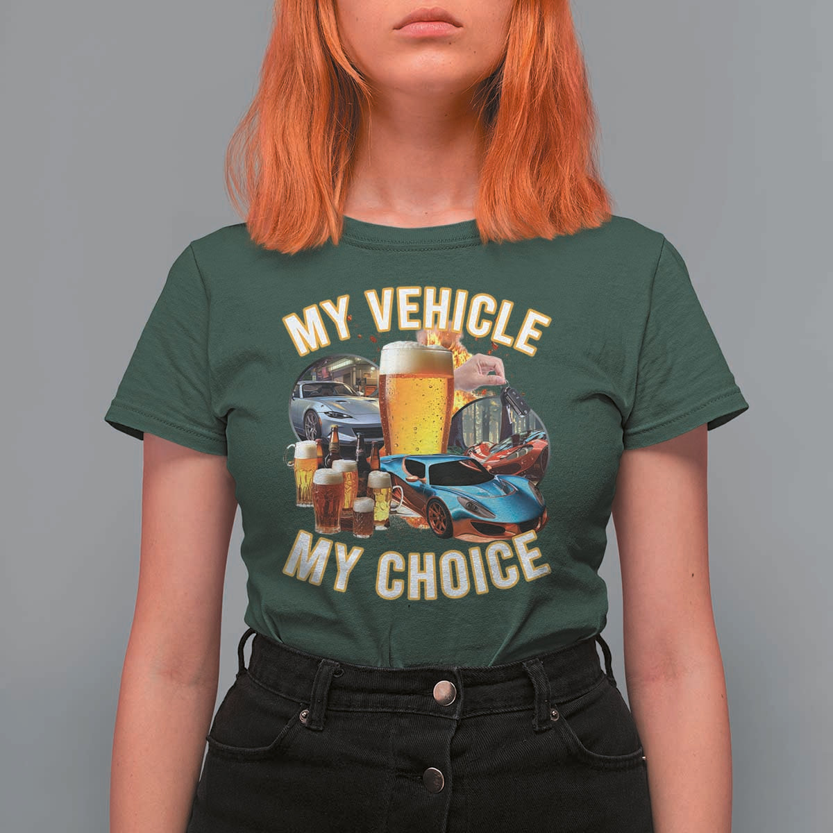 My Vehicle My Choice T Shirt For Women Funny Drunk Driving - Wonder Print Shop