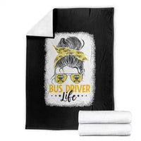 Messy Bun School Bus Driver Life Throw Blanket - Wonder Print Shop