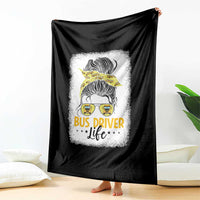Messy Bun School Bus Driver Life Throw Blanket - Wonder Print Shop