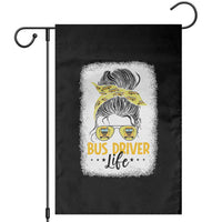 Messy Bun School Bus Driver Life Garden Flag - Wonder Print Shop