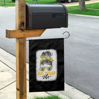 Messy Bun School Bus Driver Life Garden Flag - Wonder Print Shop
