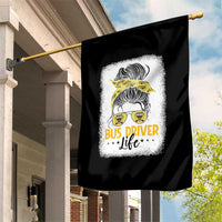 Messy Bun School Bus Driver Life Garden Flag - Wonder Print Shop