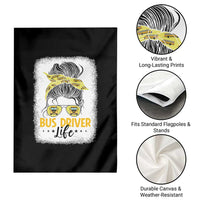 Messy Bun School Bus Driver Life Garden Flag - Wonder Print Shop