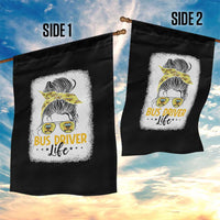 Messy Bun School Bus Driver Life Garden Flag - Wonder Print Shop