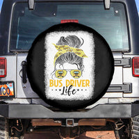 Messy Bun School Bus Driver Life Spare Tire Cover - Wonder Print Shop