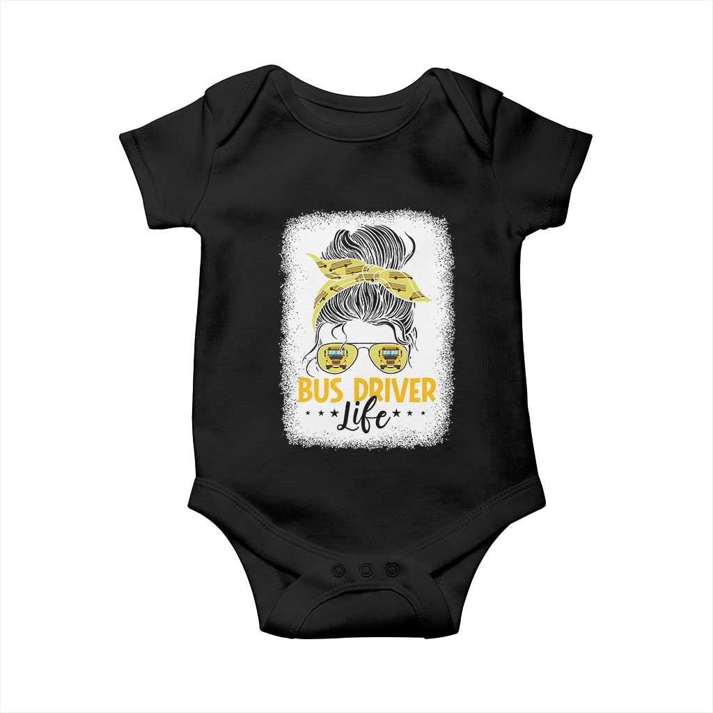Messy Bun School Bus Driver Life Baby Onesie - Wonder Print Shop