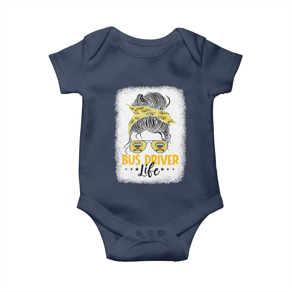 Messy Bun School Bus Driver Life Baby Onesie - Wonder Print Shop