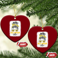Messy Bun School Bus Driver Life Ceramic Ornament - Wonder Print Shop
