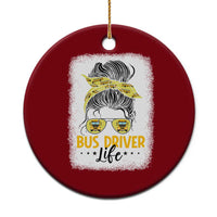 Messy Bun School Bus Driver Life Ceramic Ornament - Wonder Print Shop