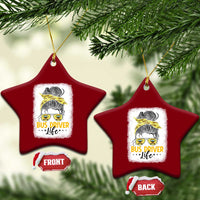 Messy Bun School Bus Driver Life Ceramic Ornament - Wonder Print Shop