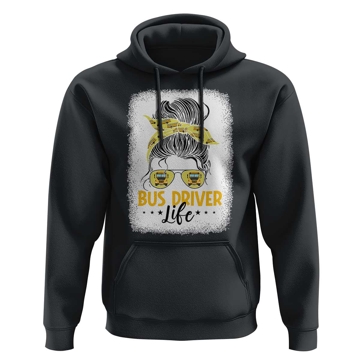 Messy Bun School Bus Driver Life Hoodie - Wonder Print Shop