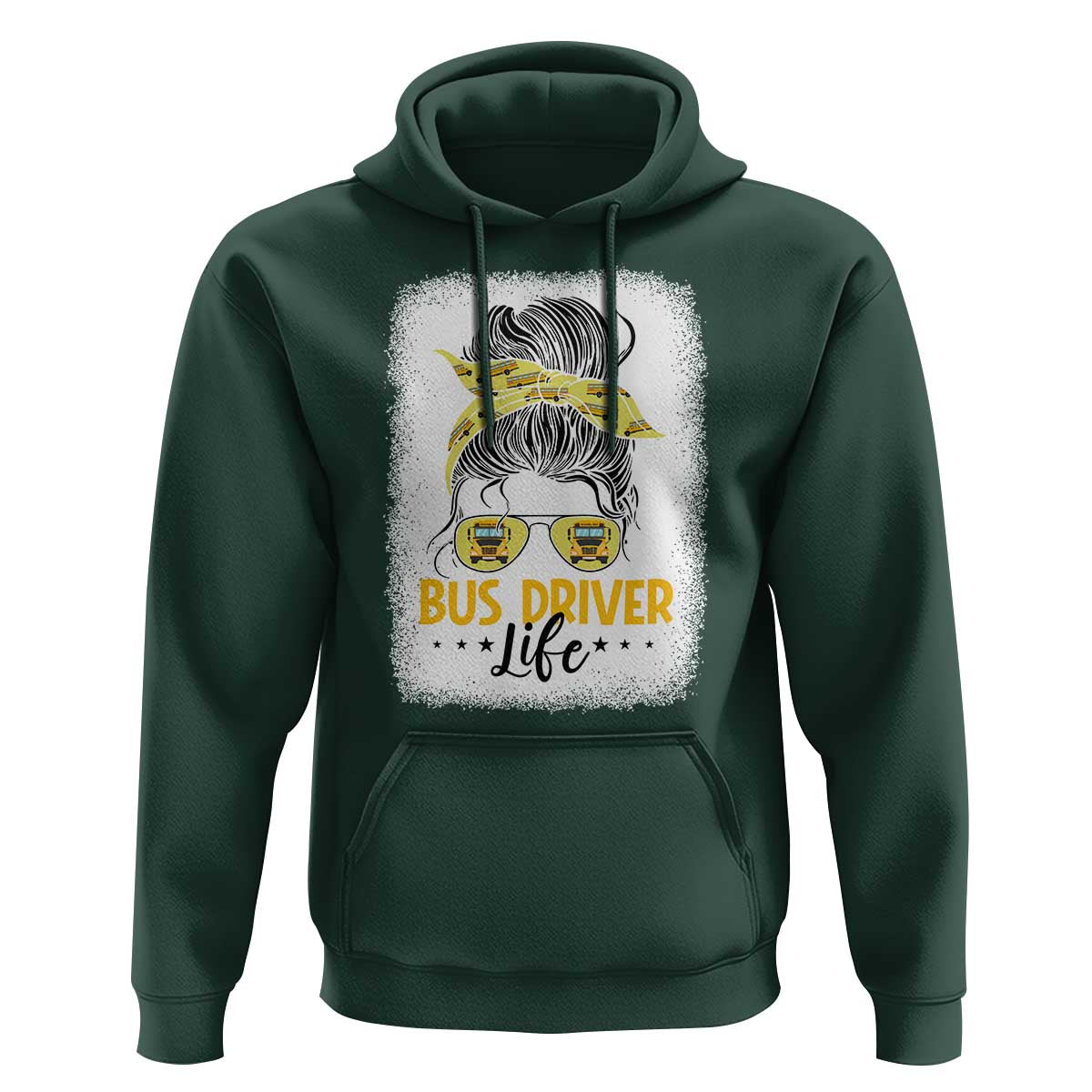 Messy Bun School Bus Driver Life Hoodie - Wonder Print Shop