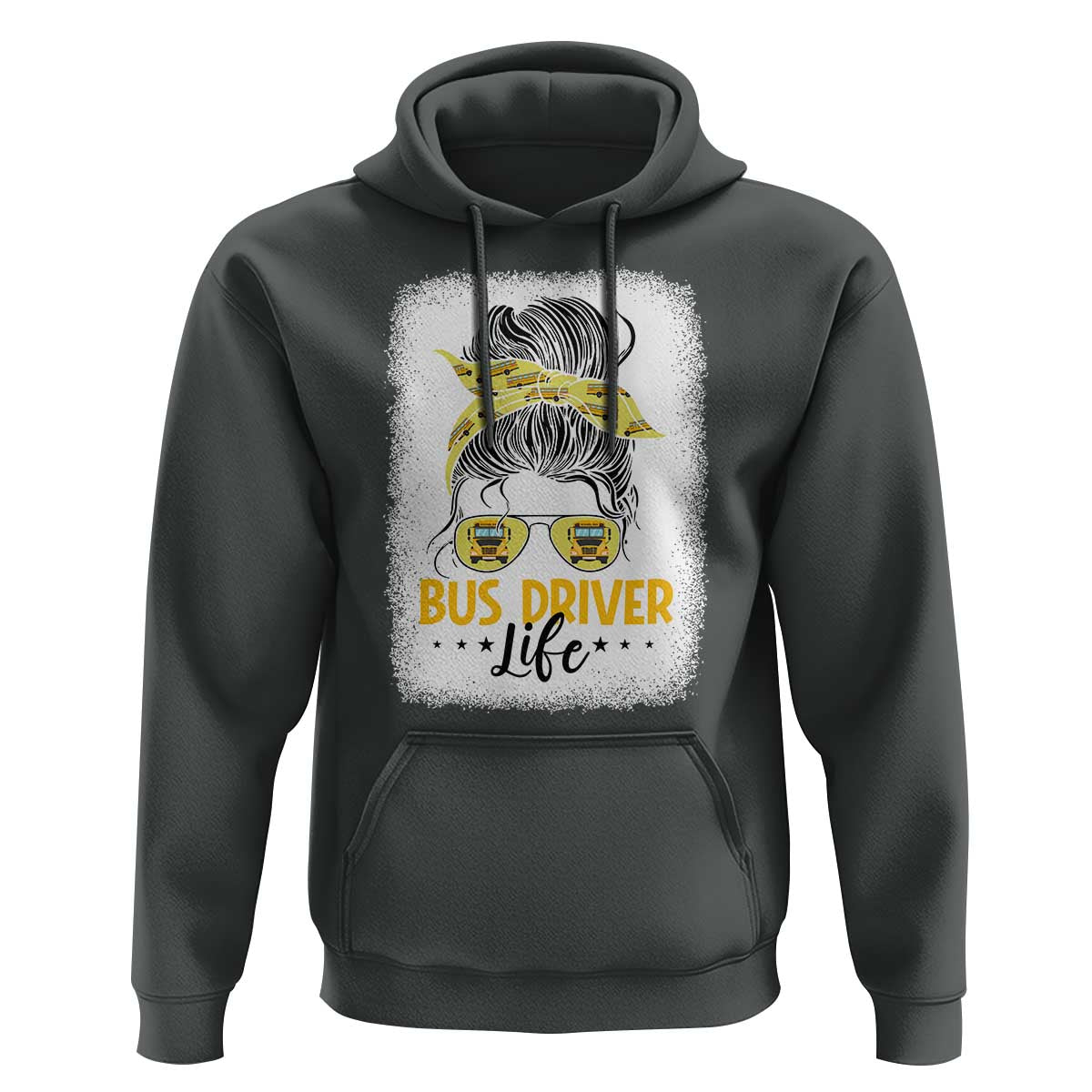 Messy Bun School Bus Driver Life Hoodie - Wonder Print Shop
