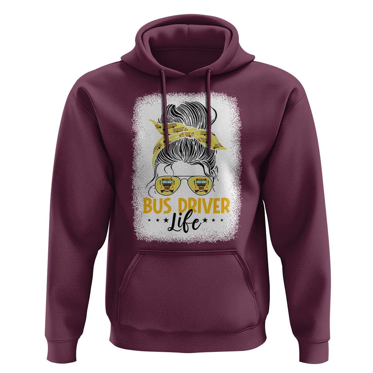 Messy Bun School Bus Driver Life Hoodie - Wonder Print Shop