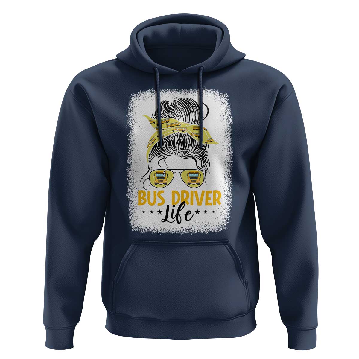 Messy Bun School Bus Driver Life Hoodie - Wonder Print Shop