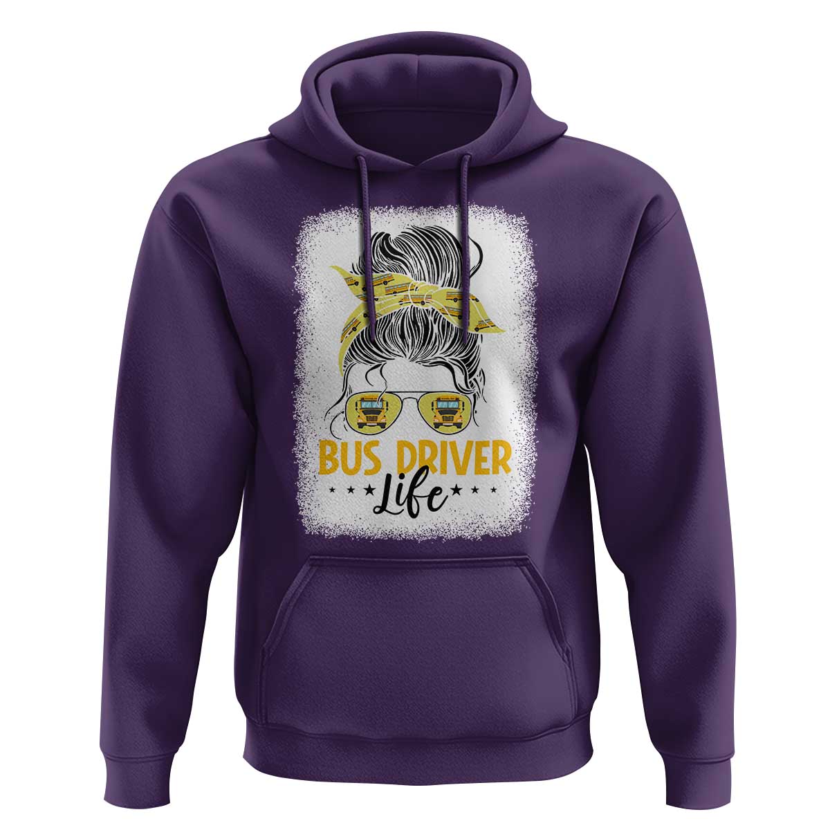 Messy Bun School Bus Driver Life Hoodie - Wonder Print Shop