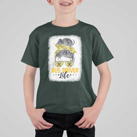 Messy Bun School Bus Driver Life T Shirt For Kid - Wonder Print Shop