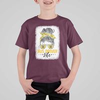 Messy Bun School Bus Driver Life T Shirt For Kid - Wonder Print Shop