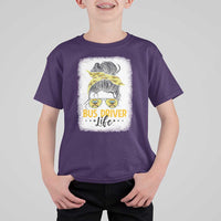 Messy Bun School Bus Driver Life T Shirt For Kid - Wonder Print Shop