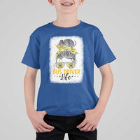 Messy Bun School Bus Driver Life T Shirt For Kid - Wonder Print Shop