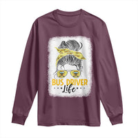 Messy Bun School Bus Driver Life Long Sleeve Shirt - Wonder Print Shop