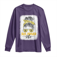 Messy Bun School Bus Driver Life Long Sleeve Shirt - Wonder Print Shop
