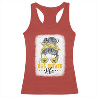 Messy Bun School Bus Driver Life Racerback Tank Top - Wonder Print Shop