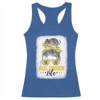 Messy Bun School Bus Driver Life Racerback Tank Top - Wonder Print Shop