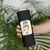 Messy Bun School Bus Driver Life Skinny Tumbler - Wonder Print Shop