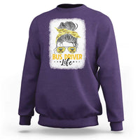 Messy Bun School Bus Driver Life Sweatshirt - Wonder Print Shop