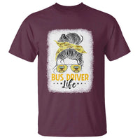 Messy Bun School Bus Driver Life T Shirt - Wonder Print Shop