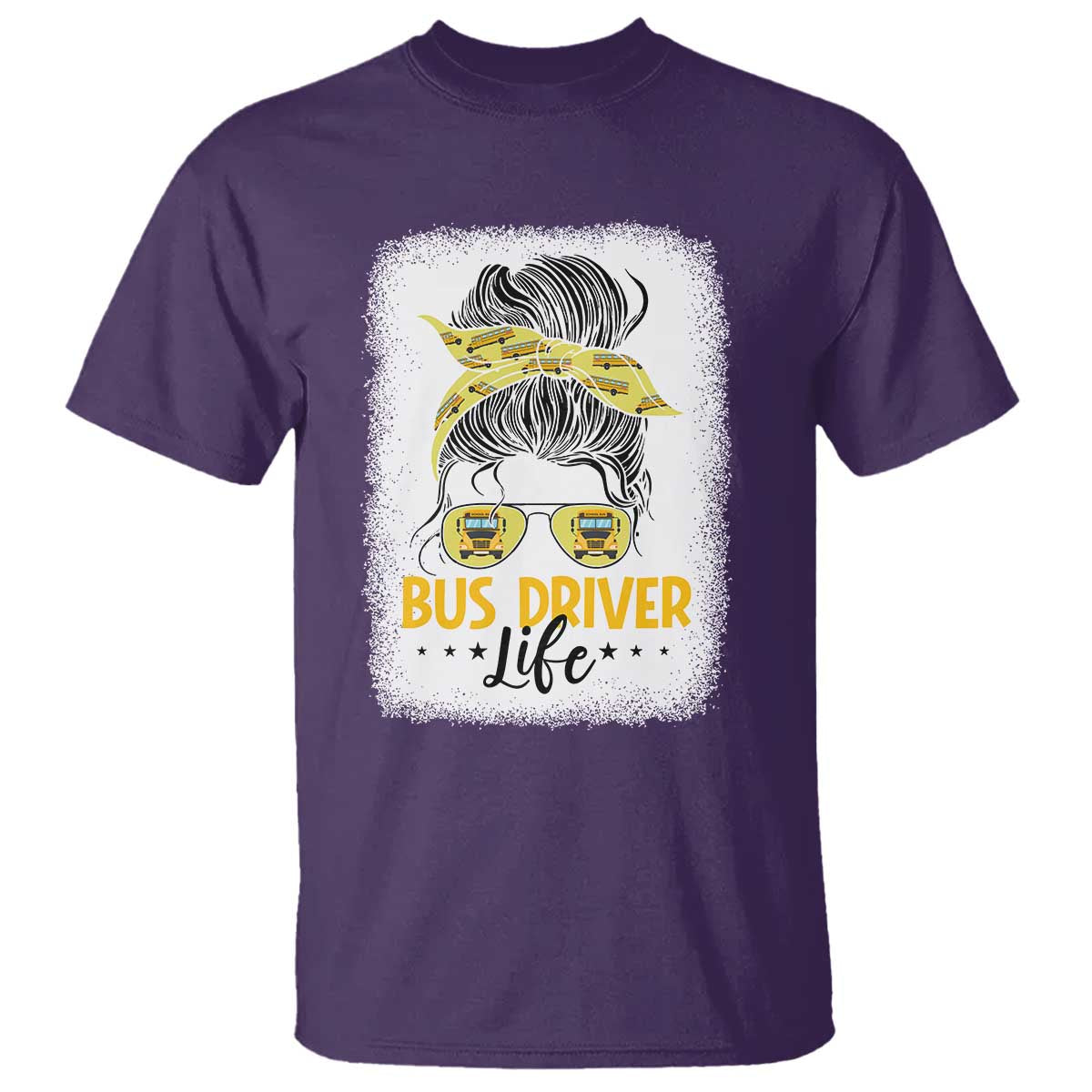 Messy Bun School Bus Driver Life T Shirt - Wonder Print Shop