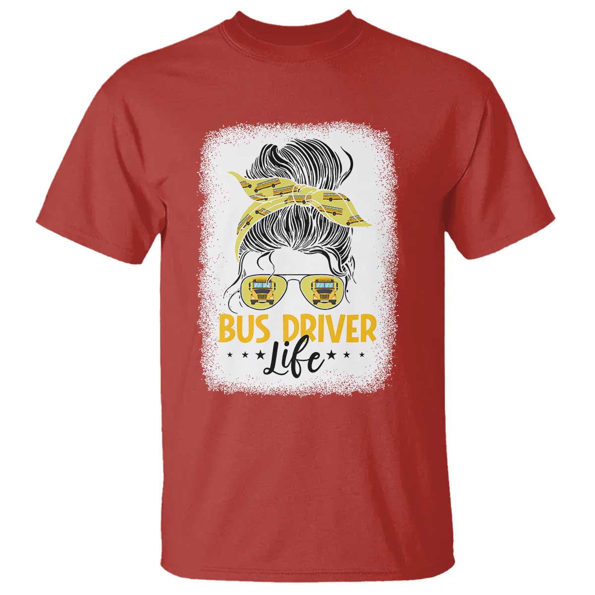 Messy Bun School Bus Driver Life T Shirt - Wonder Print Shop