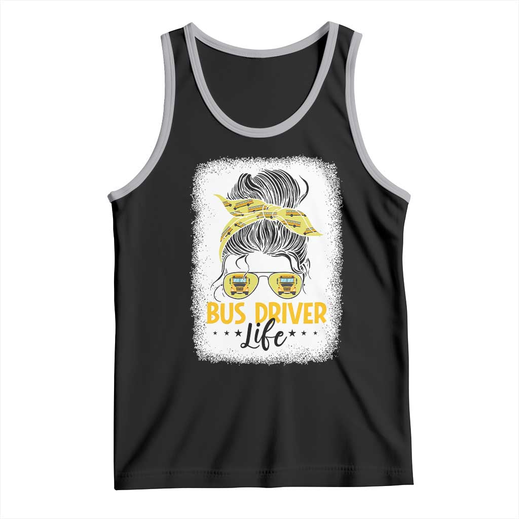 Messy Bun School Bus Driver Life Tank Top - Wonder Print Shop