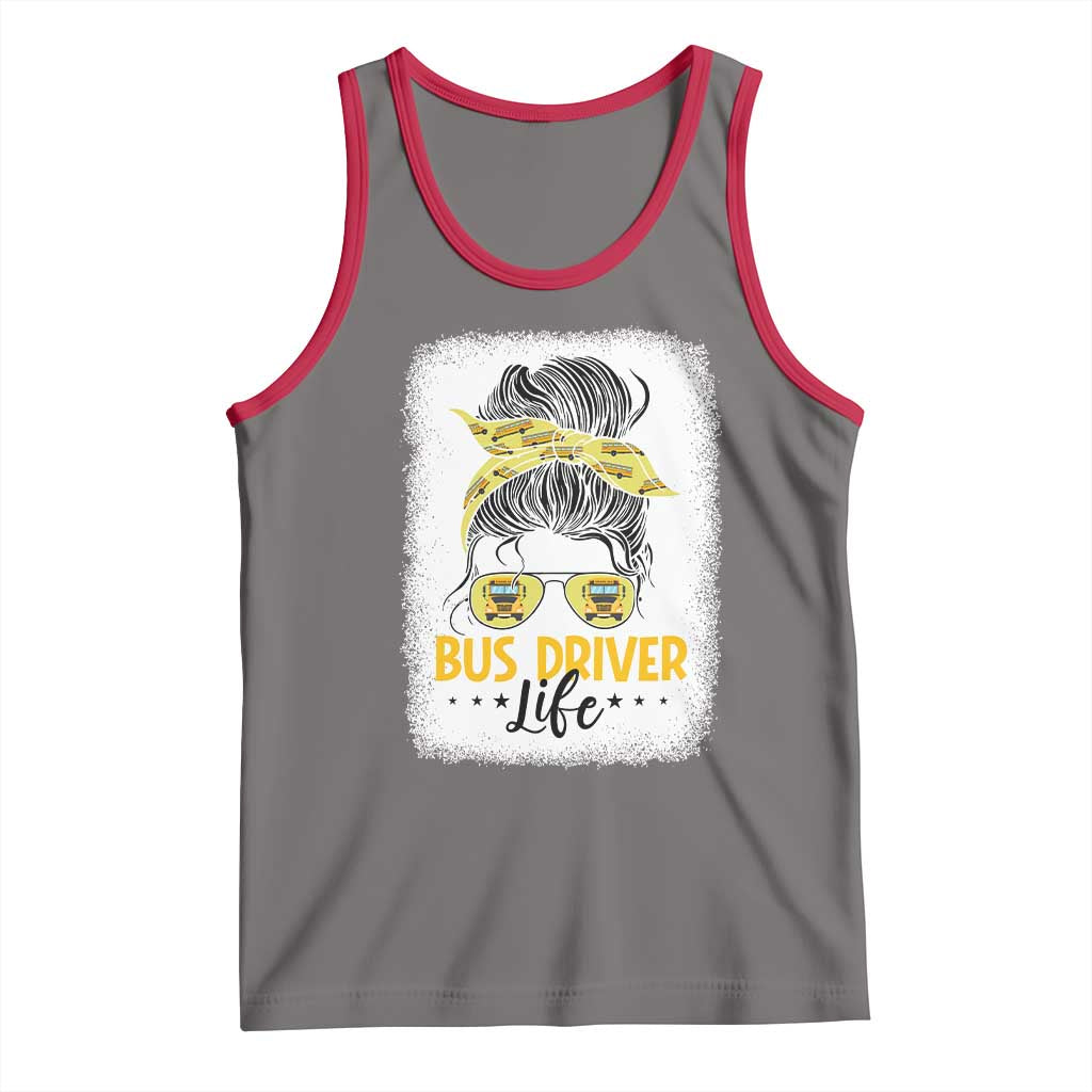Messy Bun School Bus Driver Life Tank Top - Wonder Print Shop