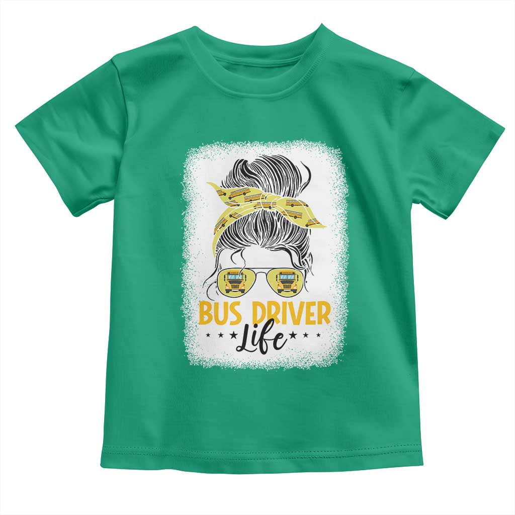 Messy Bun School Bus Driver Life Toddler T Shirt - Wonder Print Shop