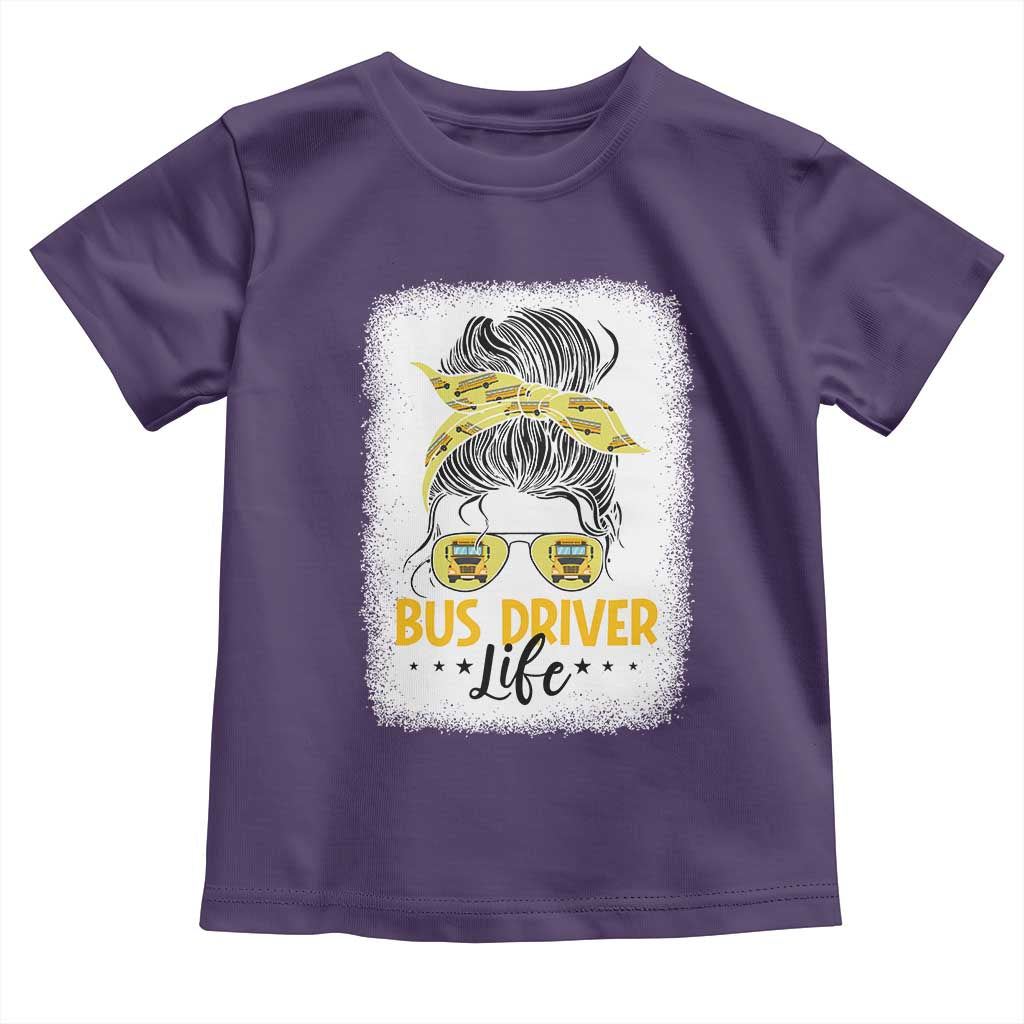 Messy Bun School Bus Driver Life Toddler T Shirt - Wonder Print Shop