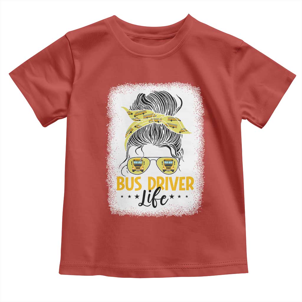 Messy Bun School Bus Driver Life Toddler T Shirt - Wonder Print Shop