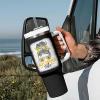 Messy Bun School Bus Driver Life Tumbler With Handle - Wonder Print Shop