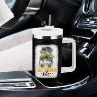 Messy Bun School Bus Driver Life Tumbler With Handle - Wonder Print Shop