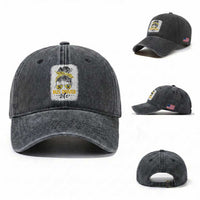 Messy Bun School Bus Driver Life Washed Cotton Baseball Cap