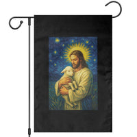 Jesus Christian Garden Flag Hug Lamb Starry Night Van Gogh - Wonder Print Shop