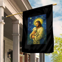 Jesus Christian Garden Flag Hug Lamb Starry Night Van Gogh - Wonder Print Shop