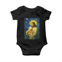 Jesus Christian Baby Onesie Hug Lamb Starry Night Van Gogh - Wonder Print Shop