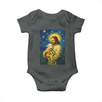 Jesus Christian Baby Onesie Hug Lamb Starry Night Van Gogh - Wonder Print Shop