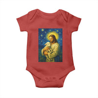 Jesus Christian Baby Onesie Hug Lamb Starry Night Van Gogh - Wonder Print Shop