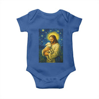 Jesus Christian Baby Onesie Hug Lamb Starry Night Van Gogh - Wonder Print Shop