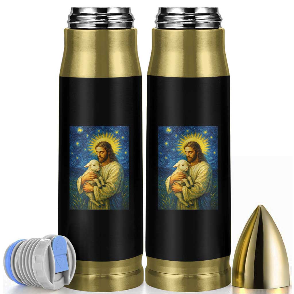 Jesus Christian Bullet Tumbler Hug Lamb Starry Night Van Gogh - Wonder Print Shop